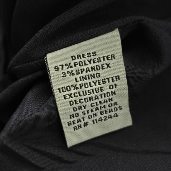 Eliza J Black One Shoulder Beaded Cocktail Dress Size 6 Satin Party Holiday - Picture 6 of 7